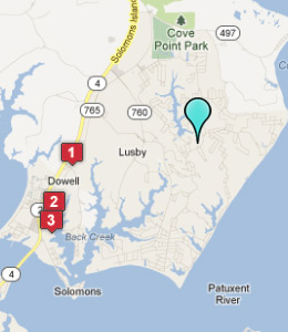 Map of Chesapeake Ranch Estates, IN hotels
