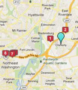 Map of Cheverly, IN hotels