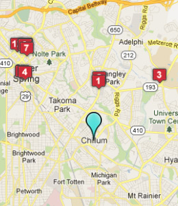 Map of Chillum, IN hotels