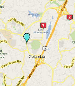 Map of Columbia, IN hotels