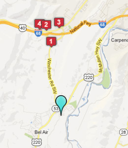 Map of Cresaptown, IN hotels