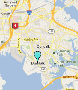 Map of Dundalk, IN hotels