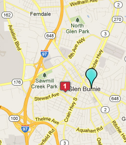 Map of Glen Burnie, MD hotels