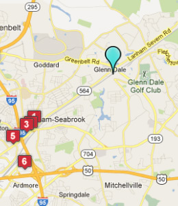 Map of Glenn Dale, IN hotels