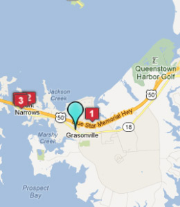 Map of Grasonville, IN hotels