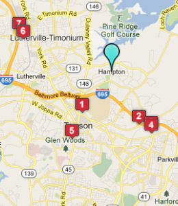 Map of Hampton, IN hotels