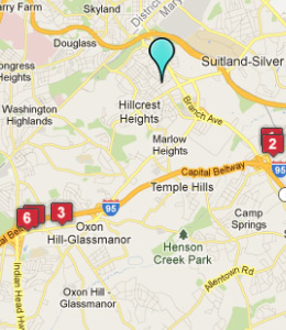 Map of Hillcrest Heights, IN hotels