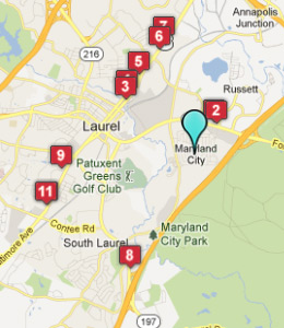 Map of Maryland City, IN hotels