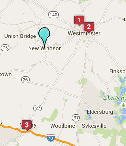 Map of New Windsor, IN hotels