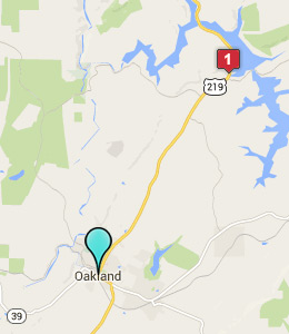 Map of Oakland, IN hotels