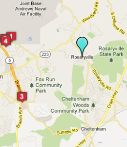Map of Rosaryville, IN hotels