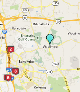 Map of Woodmore, IN hotels