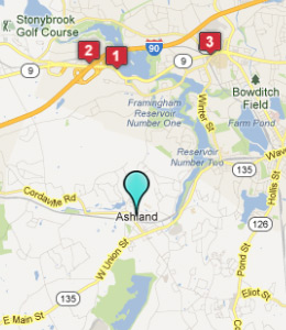 Map of Ashland, IN hotels