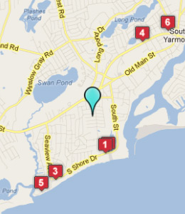 Map of Bass River, IN hotels