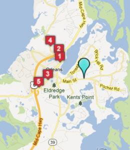 Map of East Orleans, IN hotels