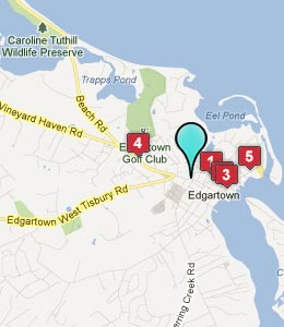 Map of Edgartown, MA hotels