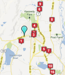 Map of Lenox, IN hotels