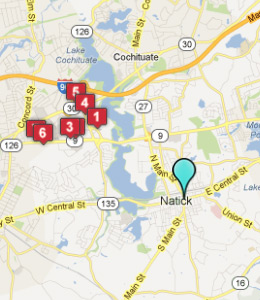 Map of Natick, IN hotels