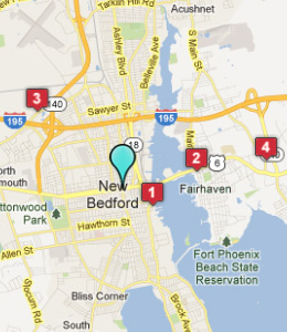 Map of New Bedford, IN hotels