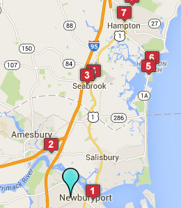 Map of Newburyport, IN hotels