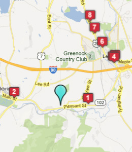 Map of South Lee, IN hotels