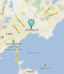Map of Swampscott, IN hotels