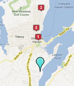 Map of Vineyard Haven, MA hotels
