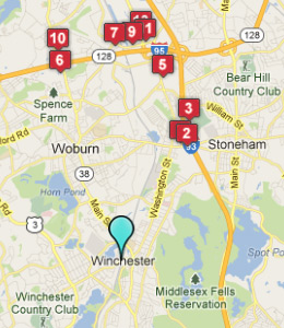 Map of Winchester, IN hotels