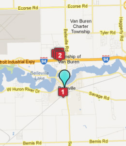 Map of Belleville, IN hotels