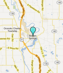 Map of Berrien Springs, IN hotels