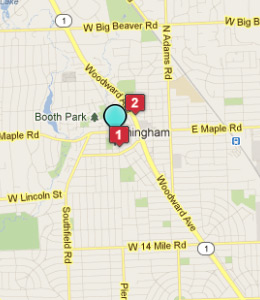 Map of Birmingham, IN hotels