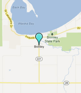 Map of Brimley, IN hotels