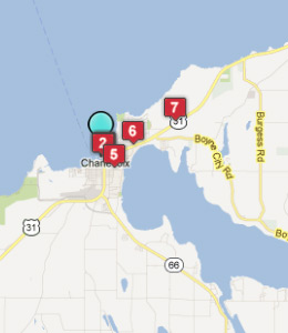 Map of Charlevoix, IN hotels