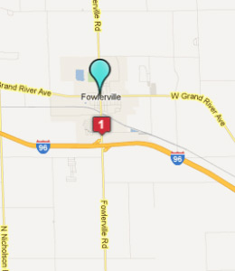 Map of Fowlerville, IN hotels
