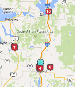 Map of Gaylord, IN hotels