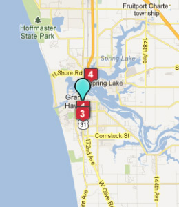 Map of Grand Haven, IN hotels