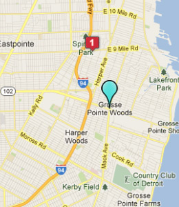 Map of Grosse Pointe Woods, IN hotels