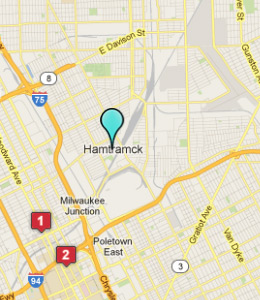 Map of Hamtramck, IN hotels