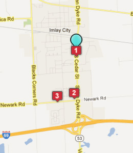 Map of Imlay City, IN hotels