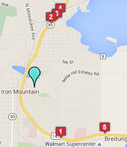 Map of Iron Mountain, IN hotels