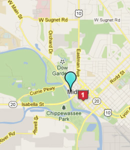 Map of Midland, IN hotels