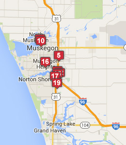 Map of Newaygo, IN hotels
