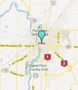 Map of Niles, IN hotels