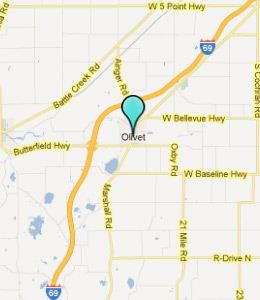 Map of Olivet, IN hotels
