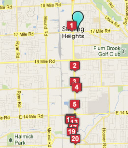Map of Sterling Heights, IN hotels