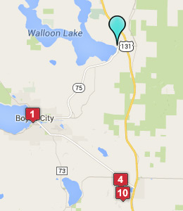 Map of Walloon Lake, IN hotels