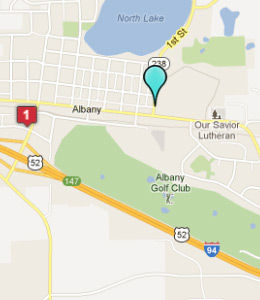 Map of Albany, IN hotels