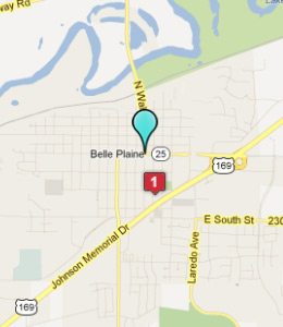 Map of Belle Plaine, IN hotels