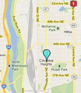Map of Columbia Heights, IN hotels