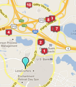 Map of Eden Prairie, IN hotels